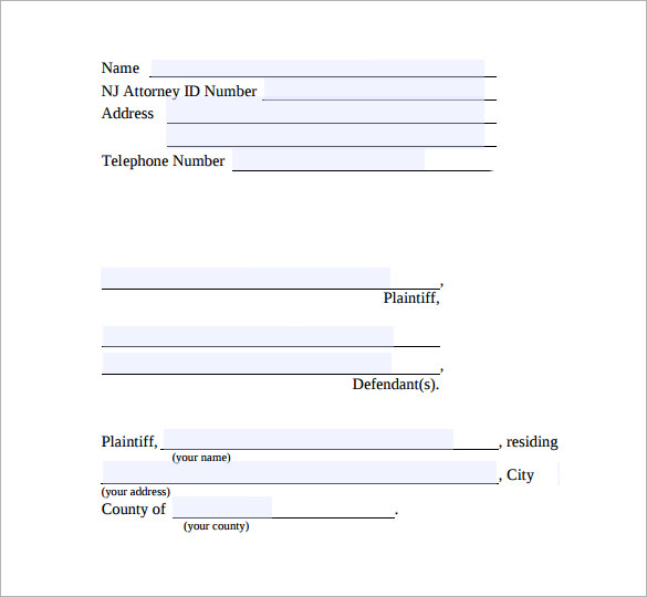 basic civil complaint forms