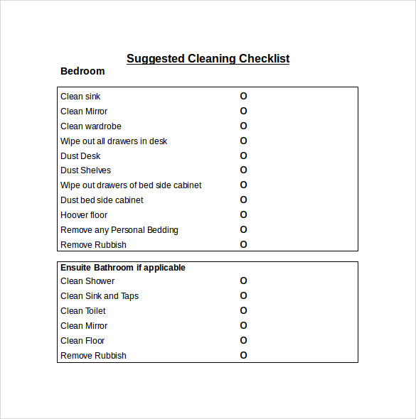 Sample Word Checklist 6 Documents In Word Pdf