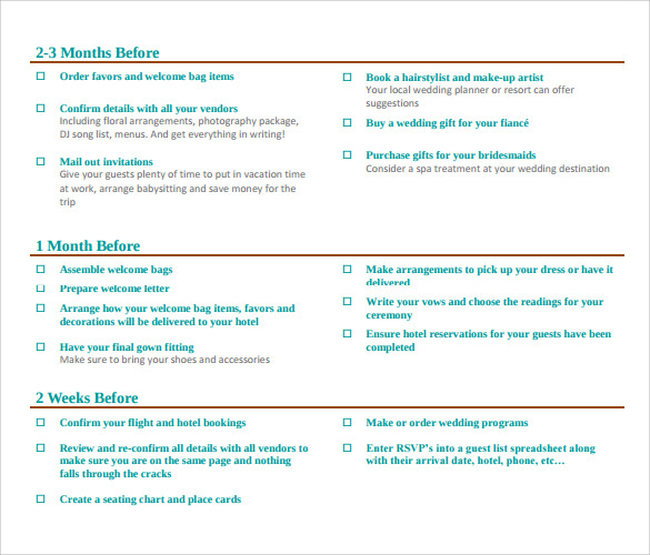 pdf download wedding planning checklist