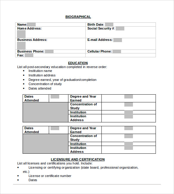 word resume template sample