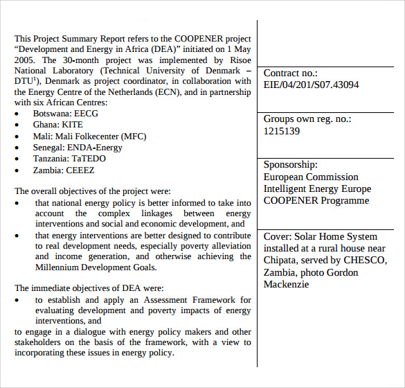 simple project summary