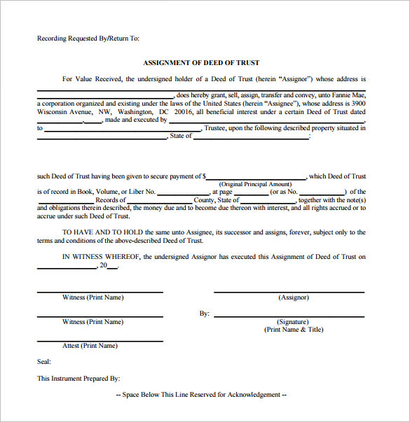 Free 9 Sample Deed Of Trust Form In Pdf Ms Word 7276