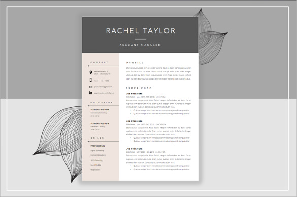 designer resume template example