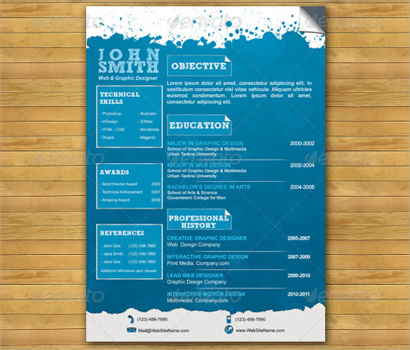 Free 15 Sample Designer Resume Templates In Pdf Psd Indesign