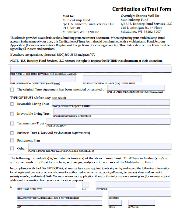 FREE 10 Sample Living Trust Form Templates In PDF Word