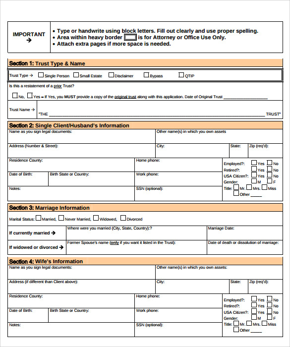 FREE 10+ Sample Living Trust Form Templates in PDF Word