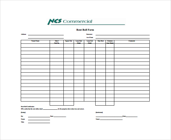 rent roll form sample download