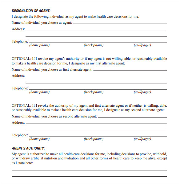 10-advance-directive-forms-samples-examples-format-sample-templates