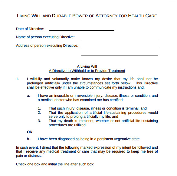 durable power of attorney form