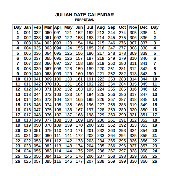 Printable Julian Calendar Customize And Print