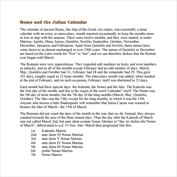 history of julian calendar