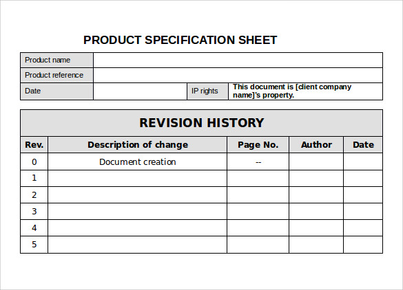 FREE 12 Specification Sheet Samples In PDF