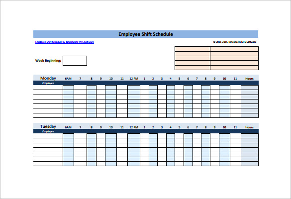 printable shift schedule template