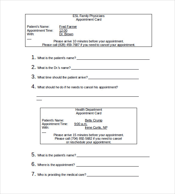 FREE 9+ Sample Appointment Card Templates in MS Word PDF