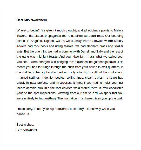 apology letter for teacher to download