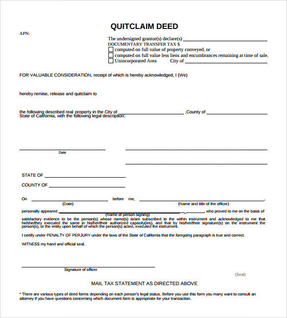 quick claim deed form for florida
 Sample Quitclaim Deed Form - 10+ Free Documents in PDF, Word