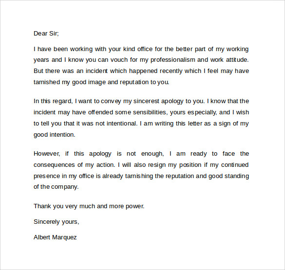 Apology Letter To Boss Bank2home Com   Professional Apology Letter To Boss 