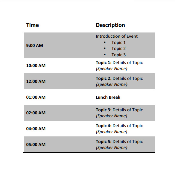 FREE 10 Sample Conference Schedules In PDF MS Word