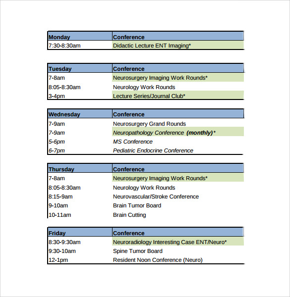 Free 10 Sample Conference Schedules In Pdf Ms Word