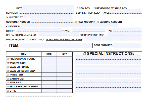 9  Sample Job Sheets Sample Templates