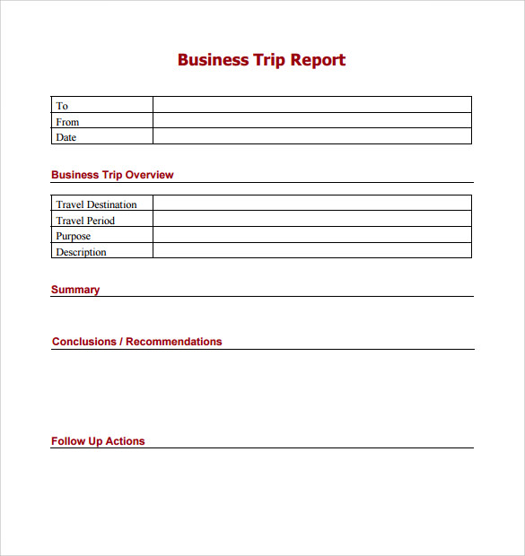 trip report template free