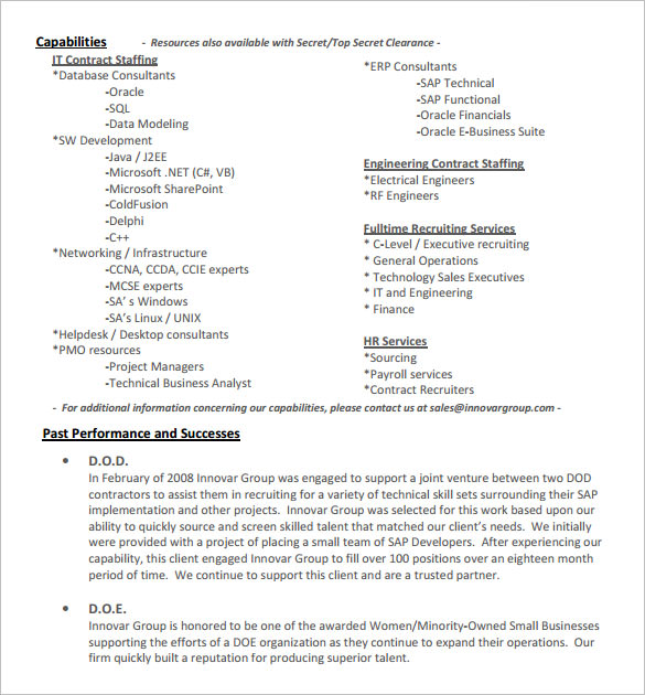 Capability Statement Template Canva