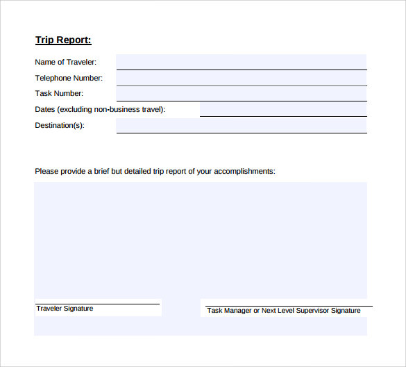 FREE 16+Trip Report Templates in MS Word Google Docs Apple Pages