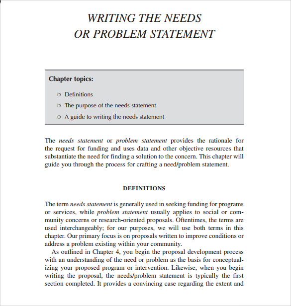 what is research proposal statement of problem