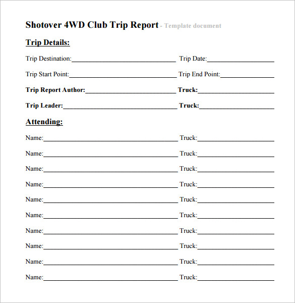 FREE 16 Trip Report Templates In MS Word Google Docs Apple Pages