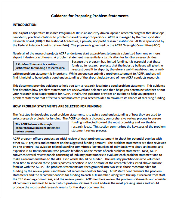 problem statement sample