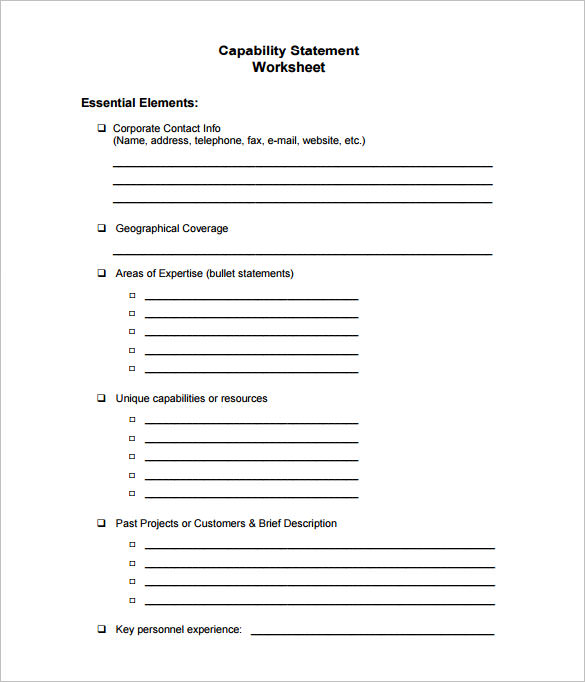 FREE 14+ Capability Statement Templates in PDF | MS Word ...