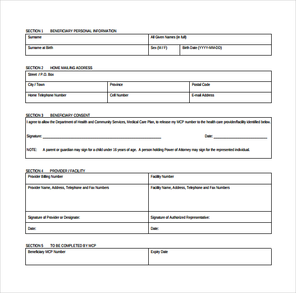 Beneficiary Planner Printable