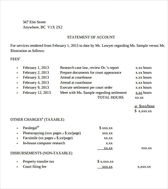 11-statement-of-account-samples-sample-templates