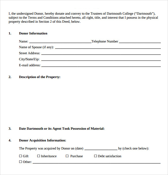 deed of gift form download