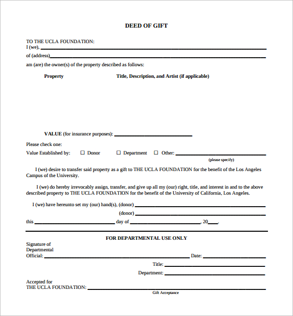 deed of gift form pdf download