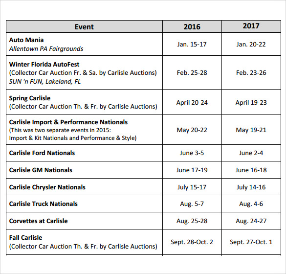 FREE 18 Sample Event Schedule Templates In MS Word PDF