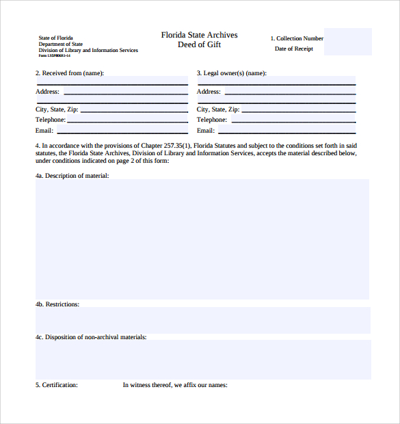 gift deed format india