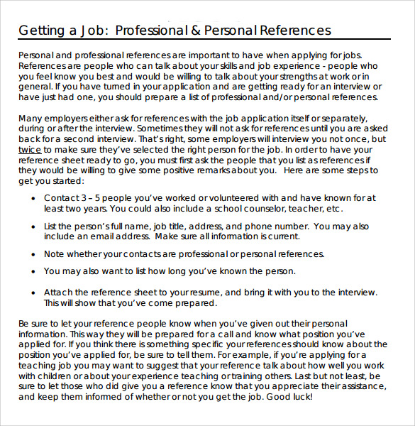 professional personal references %ef%bb%bf