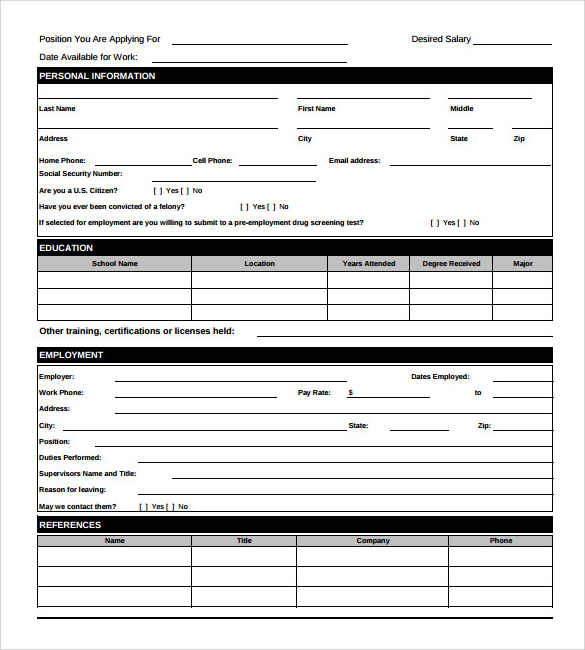 Free 9 Sample Employee Forms In Pdf