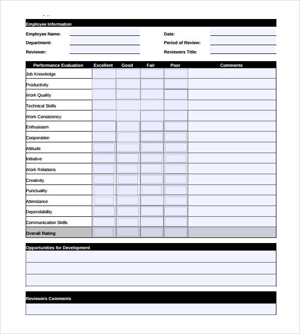 Employee Review: Warehouse Employee Review Form