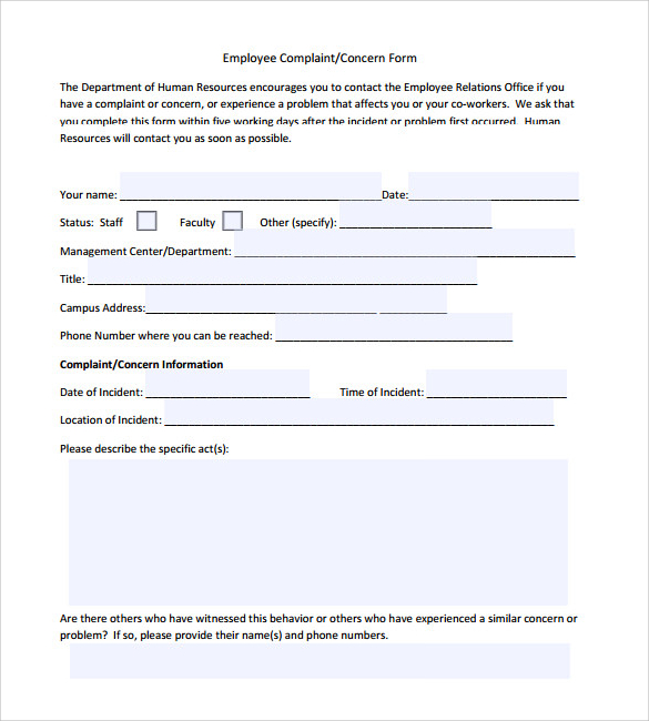 10 Sample Employee Form Templates to Download for Free 