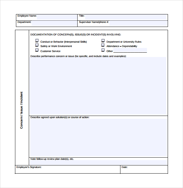 Employee Coaching Form Template Flyer Template