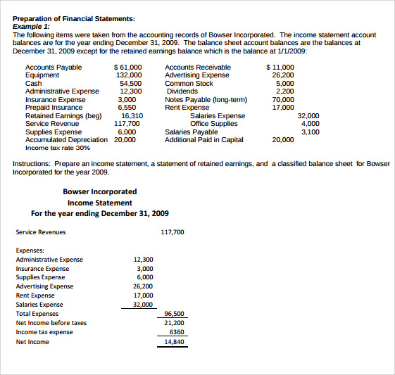 8 Contribution Income Statements Sample Templates 5836