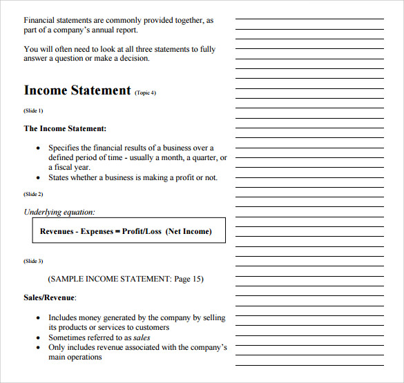 15+ Income Statement Examples – Word, PDF