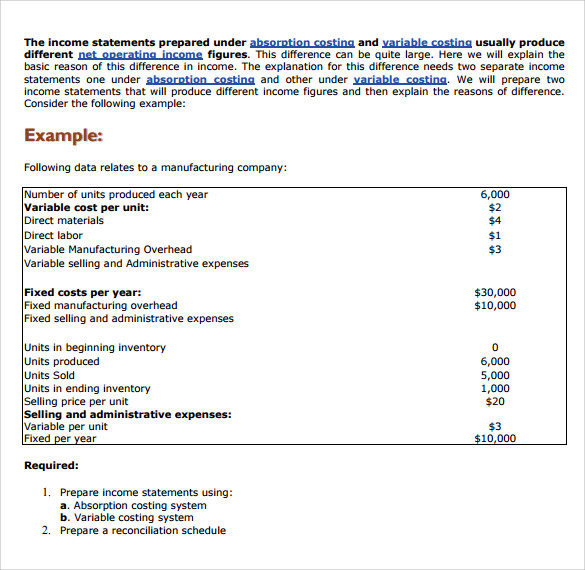 How To Make A Contribution Format Income Statement