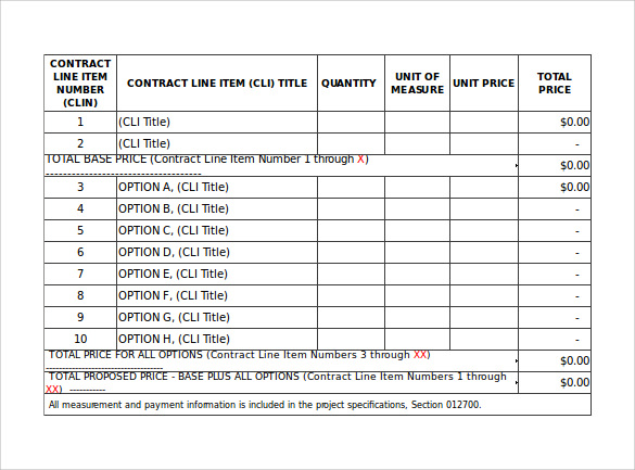 sample of payment schedule