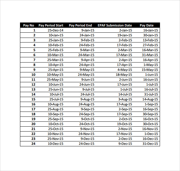 monthly payment schedule template example