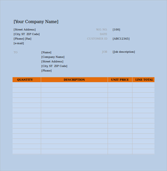 blank sales order template