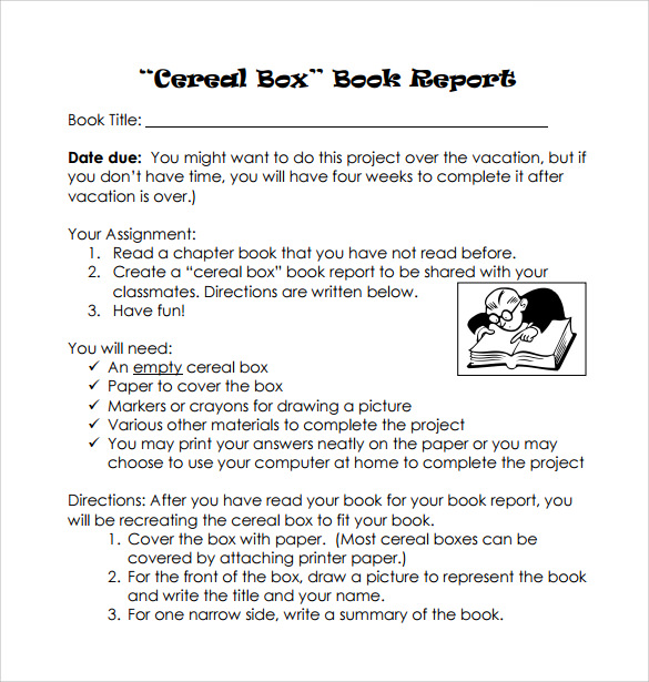 FREE 11+ Cereal Box Book Reports in MS Word PDF