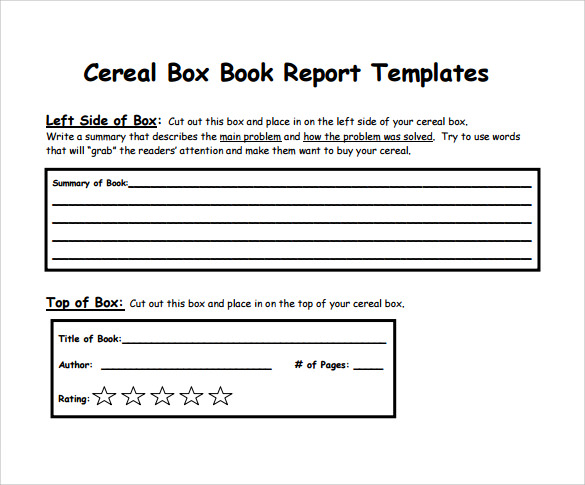 12 Cereal Box Book Report Templates – Samples, Examples & Formats